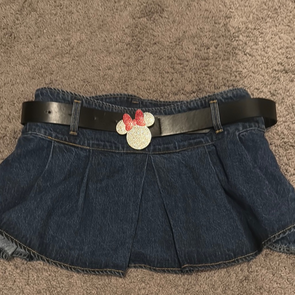 Minnie Mouse denim skirt with belt